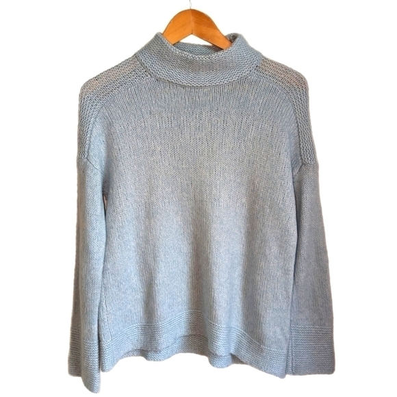 NANETTE LEPORE Baby Blue Wool Knit Crewneck Sweater Size Extra-Small - Picture 1 of 12